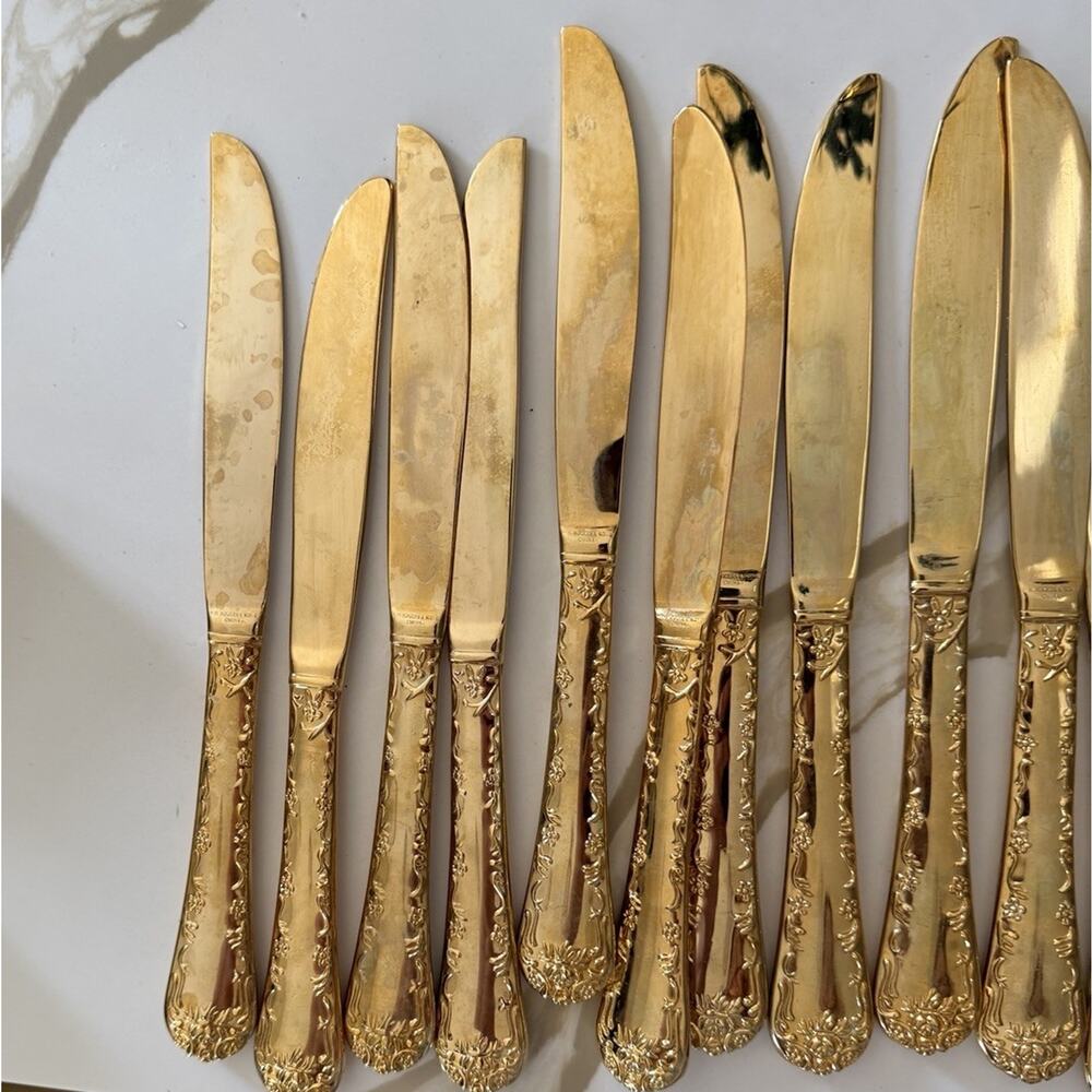 17 William Rogers Enchanted Rose Gold Plated Flatware Stainless Replacements - Picture 2 of 8